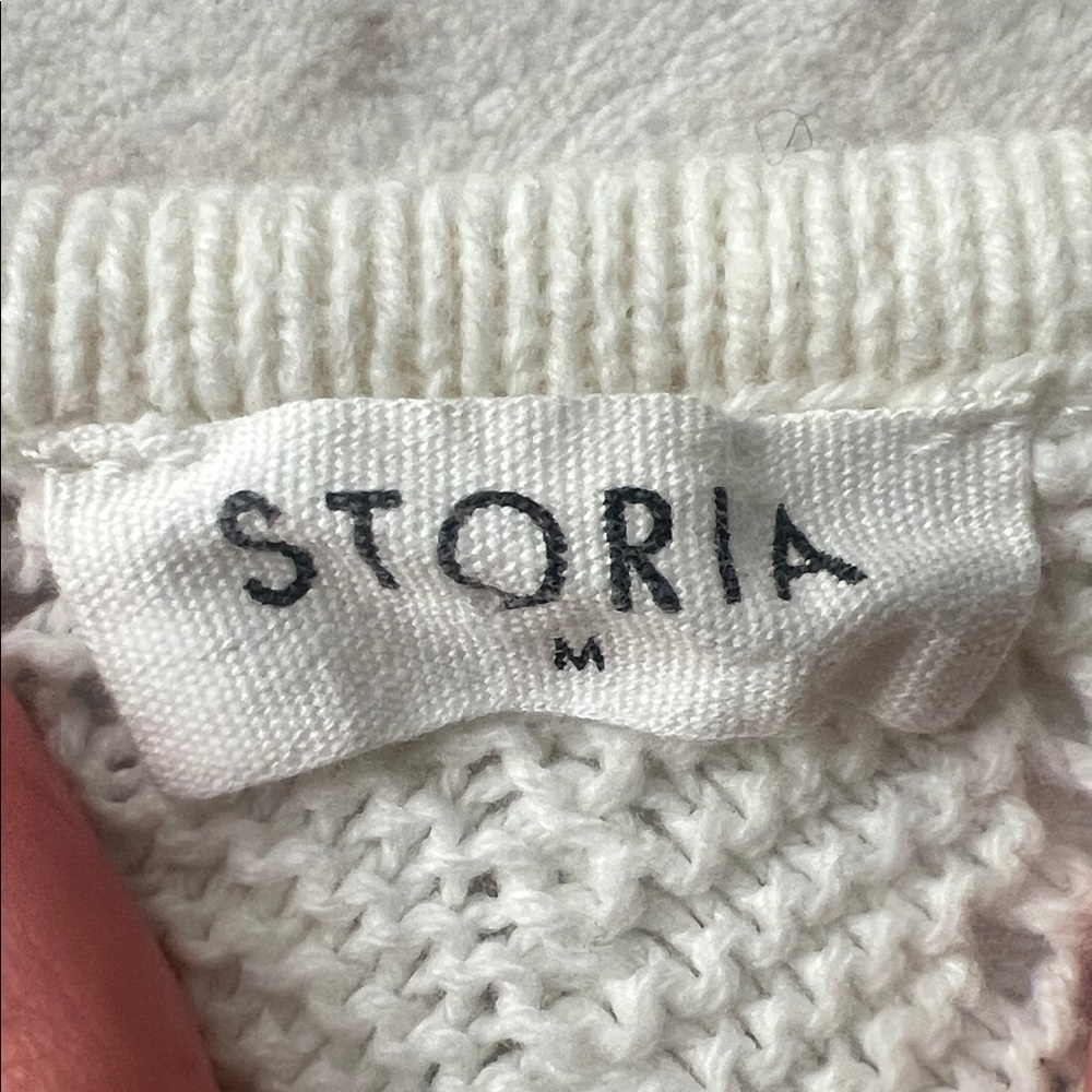 Cream and Tan Knit Sweater - Picture 3 of 6